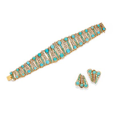 Demi Parure con Turchesi e Diamanti