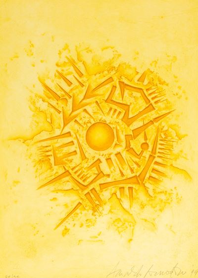 Senza titolo, calcografia a colori