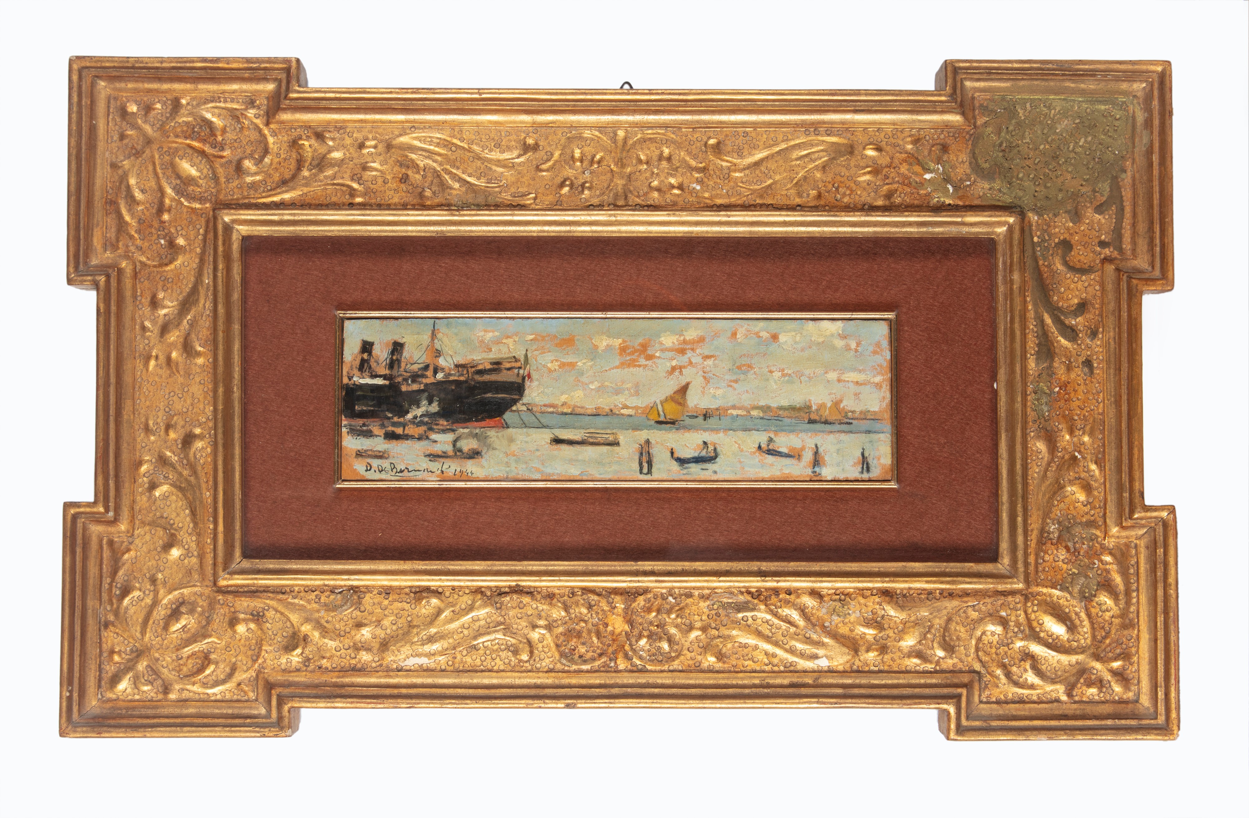 Domenico De Bernardi - Venezia, Barche in Laguna