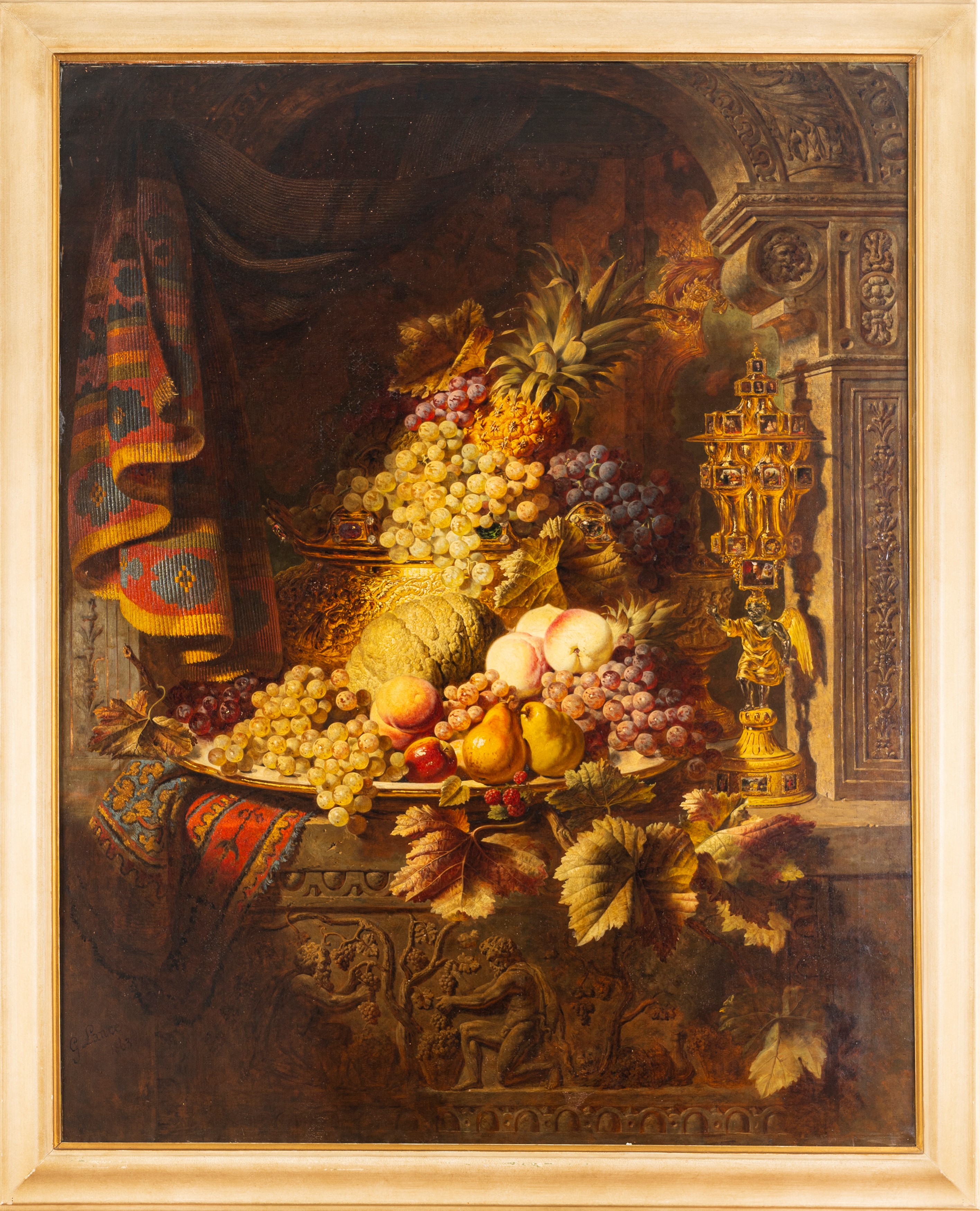 George Lance - Trionfo di Frutta con Tappeto Persiano