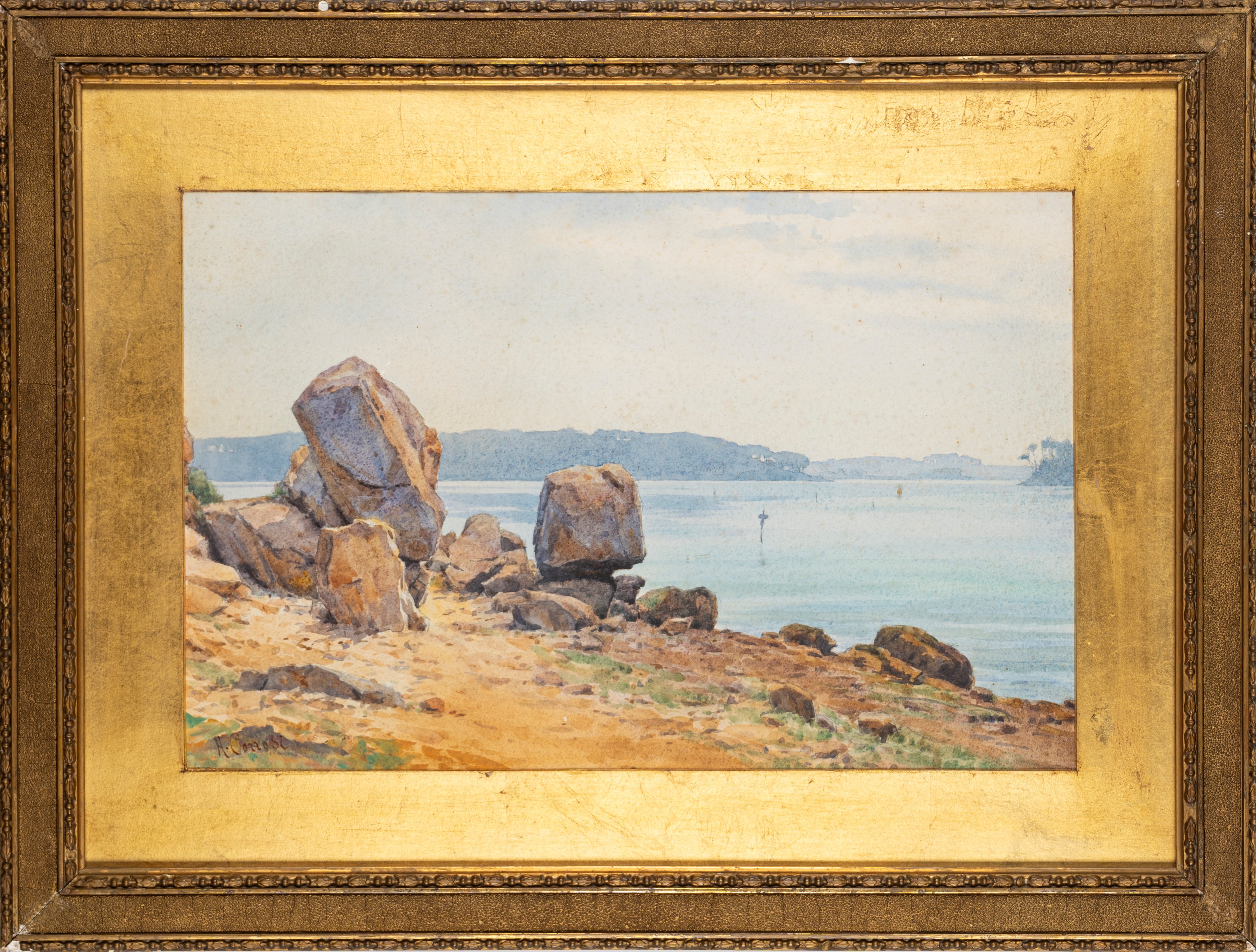 Hermann David Salomon Corrodi - Scogli in Riva al Mare