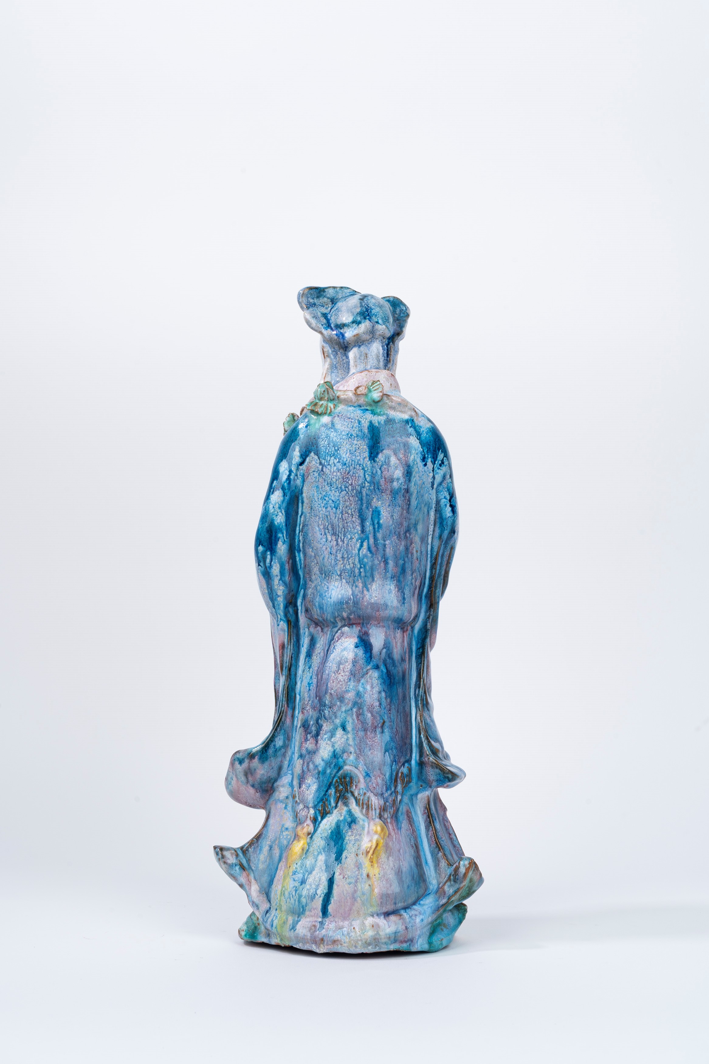 Figura di Saggio in Ceramica Policroma, Cina Secolo XX