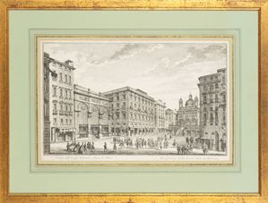 Veduta della Loggia de Banchi e Chiesa di San Pietro