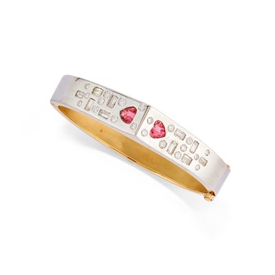 Bracciale con Zaffiri Rosa e Diamanti