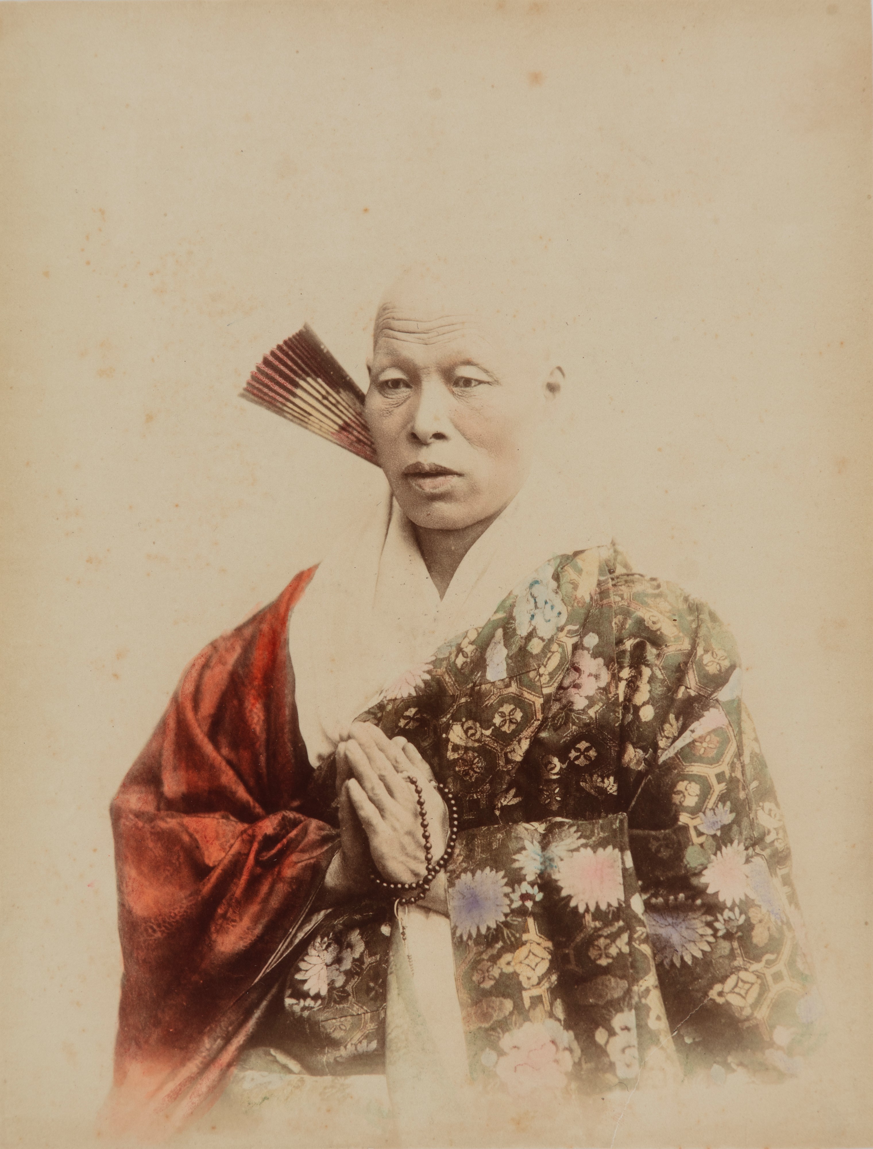Scuola di Yokoama - Anonimo, Shinto Priest - Due stampe all'albumina colorate a mano