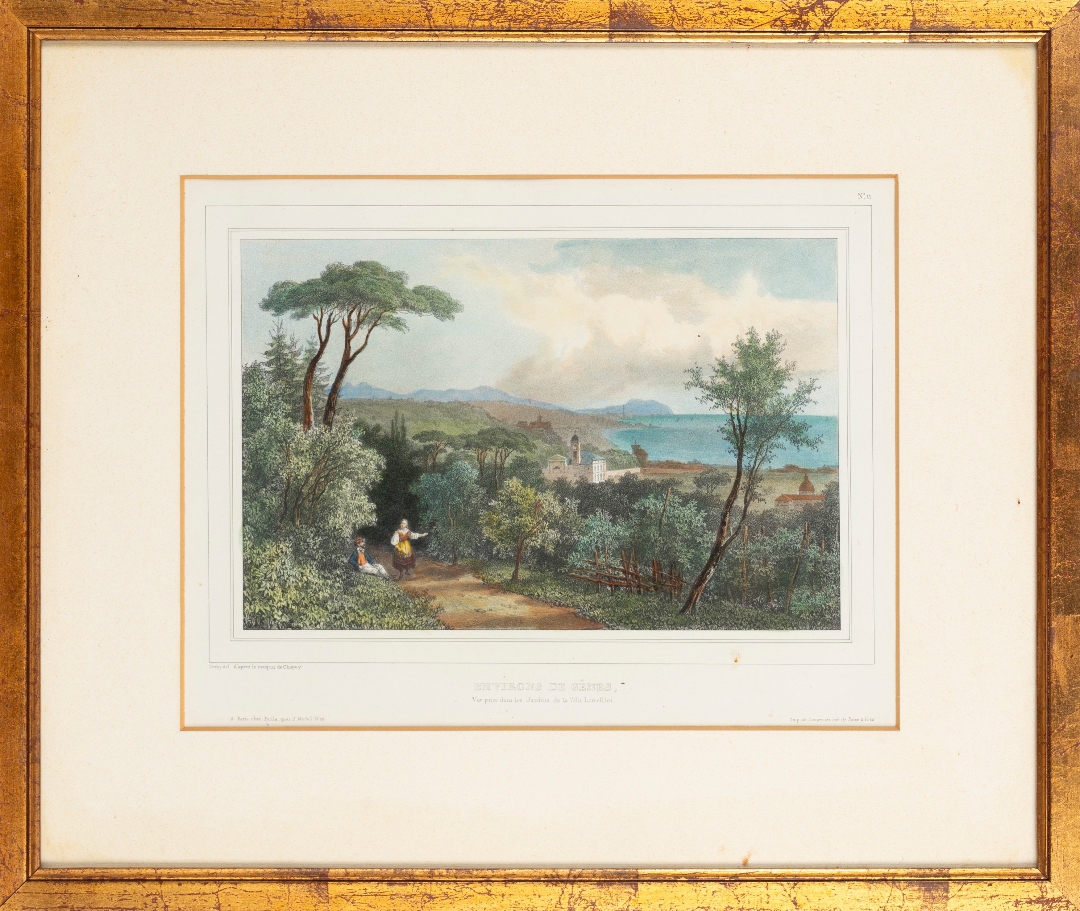 Nicolas Chapuy - Environs De Genes - Vista Presa dai Giardini di Villa Lomellini