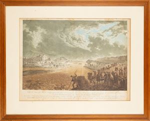 Veduta del ponte della Pila sul Bisagno presso alle mura di Genova...