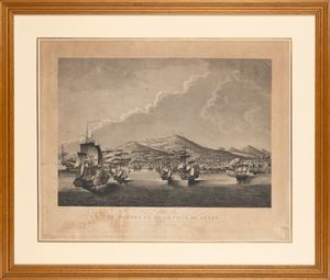 Vue du Port et la ville de Genes. Pris en pleine Mere