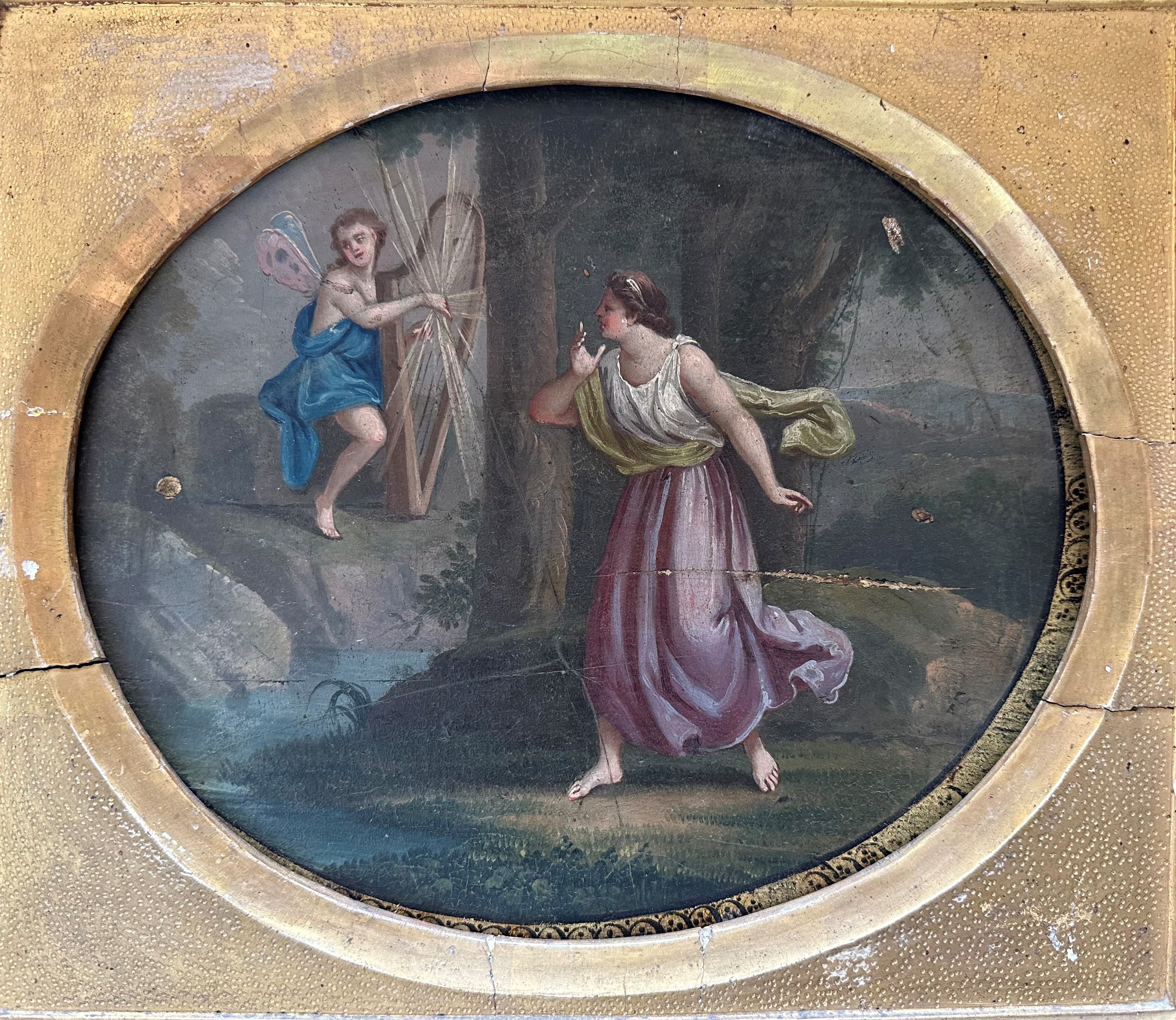 Scuola Italiana, Inizi del Secolo XIX - Coppia di Scene Mitologiche (mito di Amore e Psiche?)