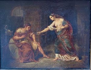 Scena di storia romana (suicidio di Lucrezia?)