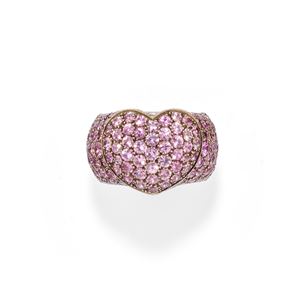 Anello con zaffiri rosa 