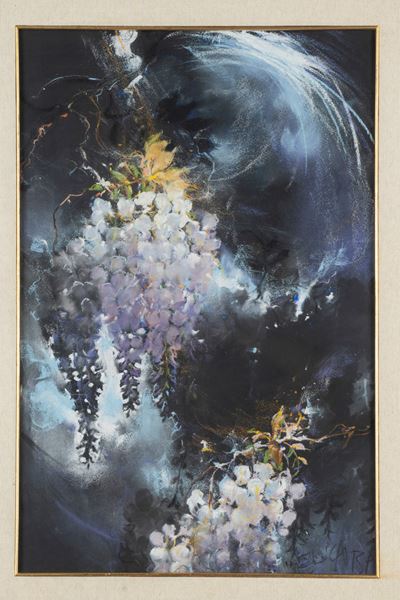Riflessi cosmici N. 37, pastello su cartoncino nero