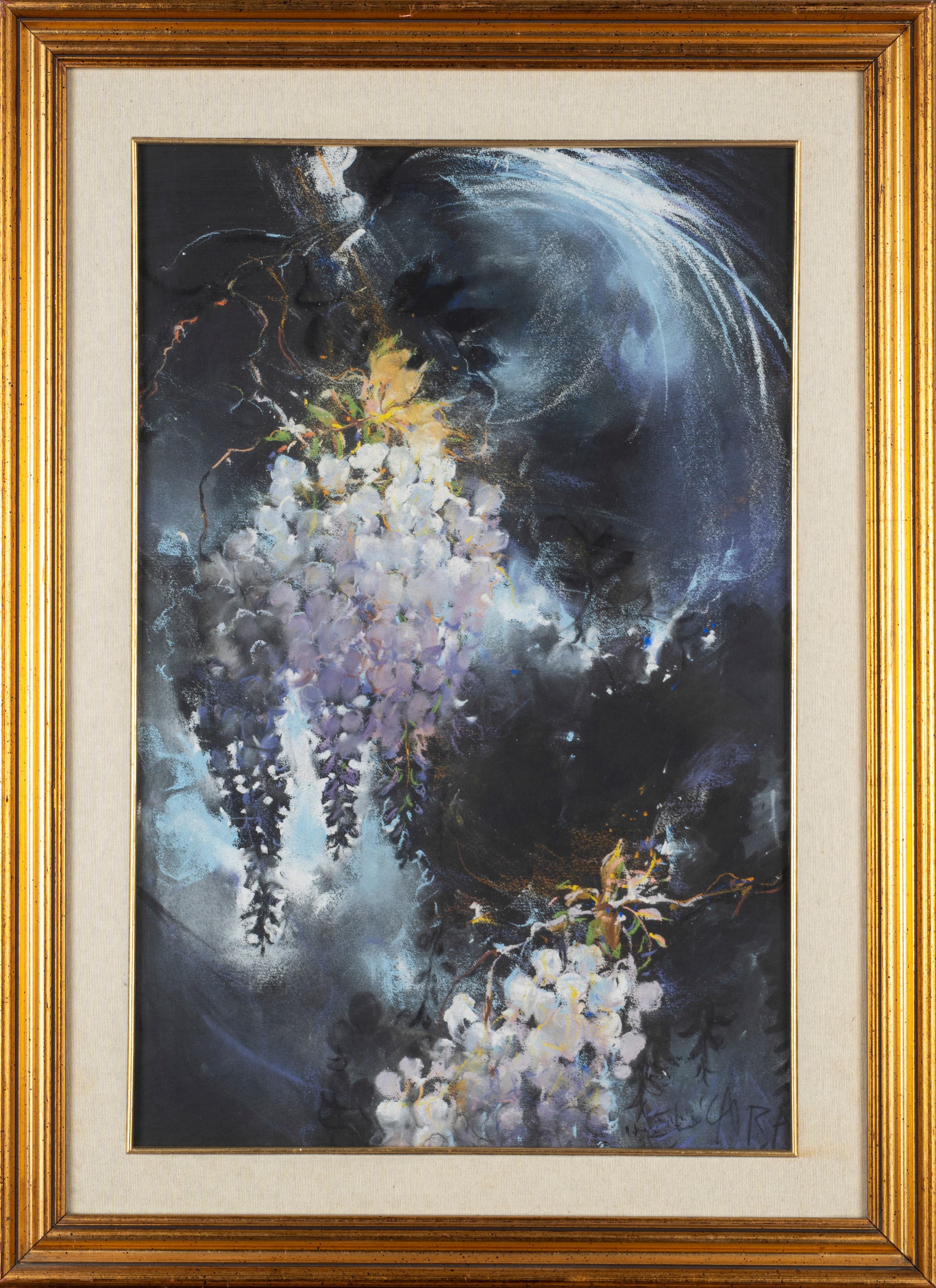 Elica Balla - Riflessi cosmici N. 37, pastello su cartoncino nero