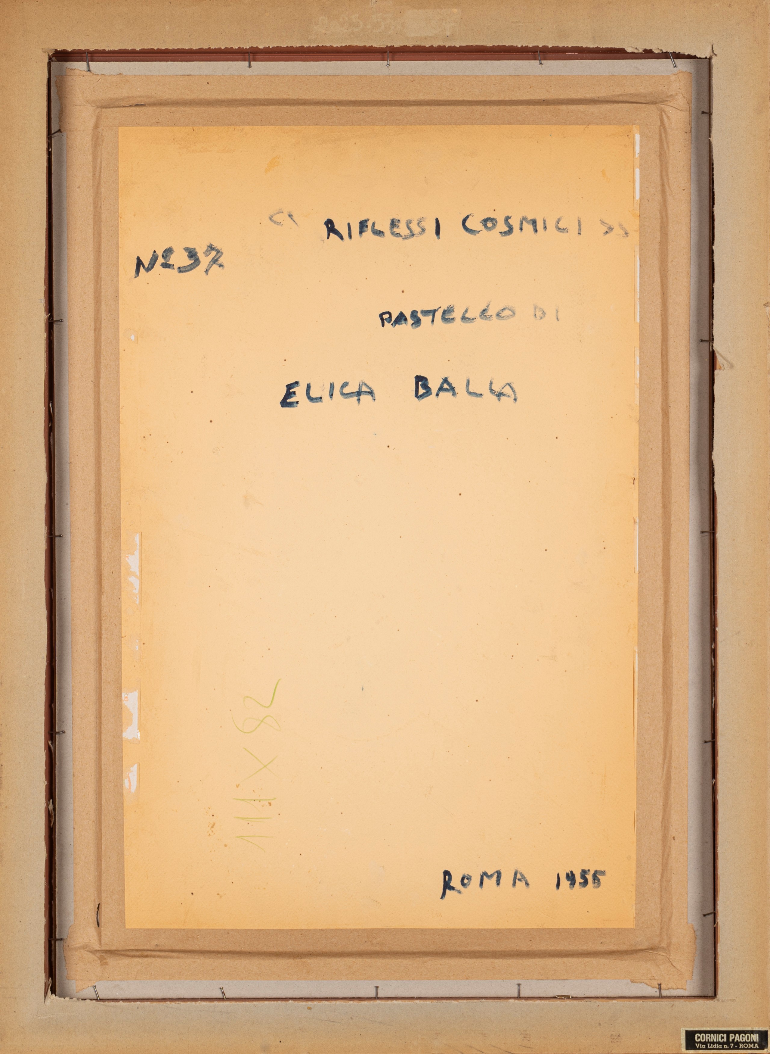 Elica Balla - Riflessi cosmici N. 37, pastello su cartoncino nero