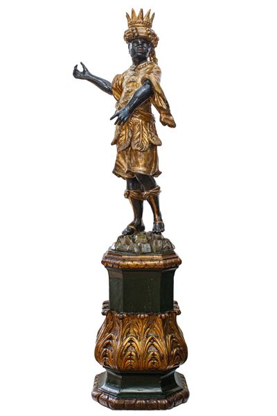 Moretto in Legno Policromo e Dorato. Scuola Veneta, Secolo XVIII
