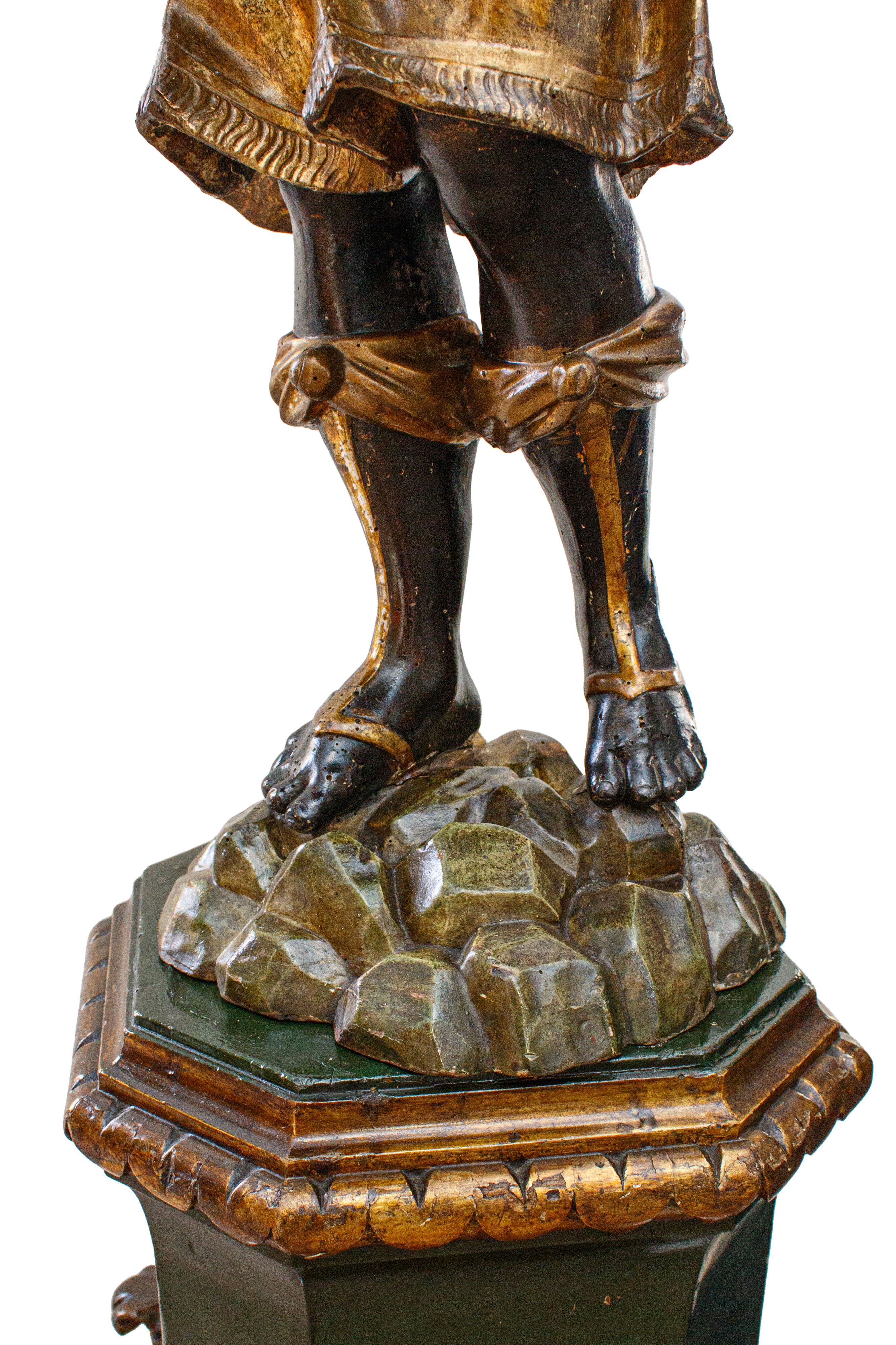 Moretto in Legno Policromo e Dorato. Scuola Veneta, Secolo XVIII