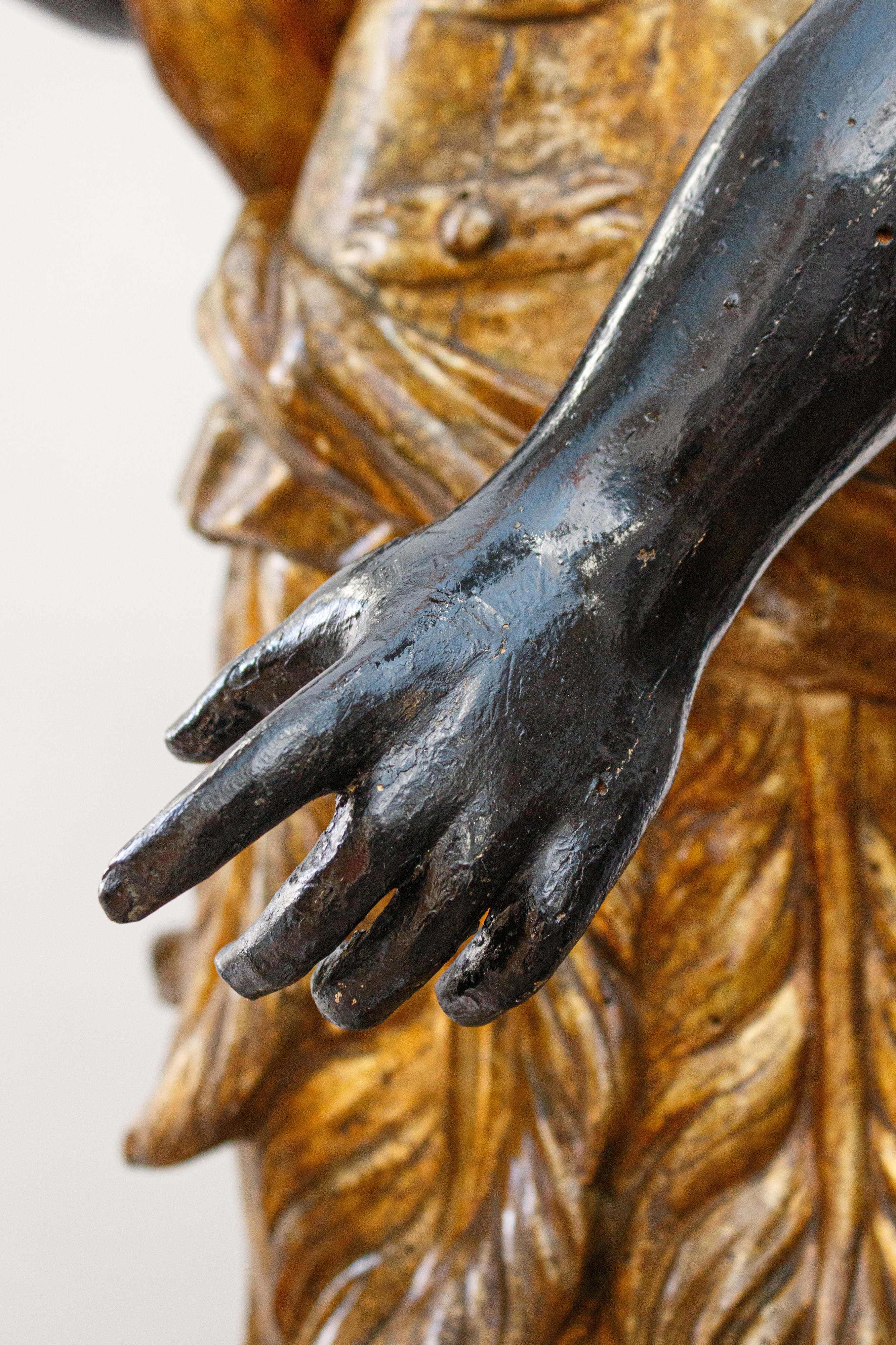Moretto in Legno Policromo e Dorato. Scuola Veneta, Secolo XVIII