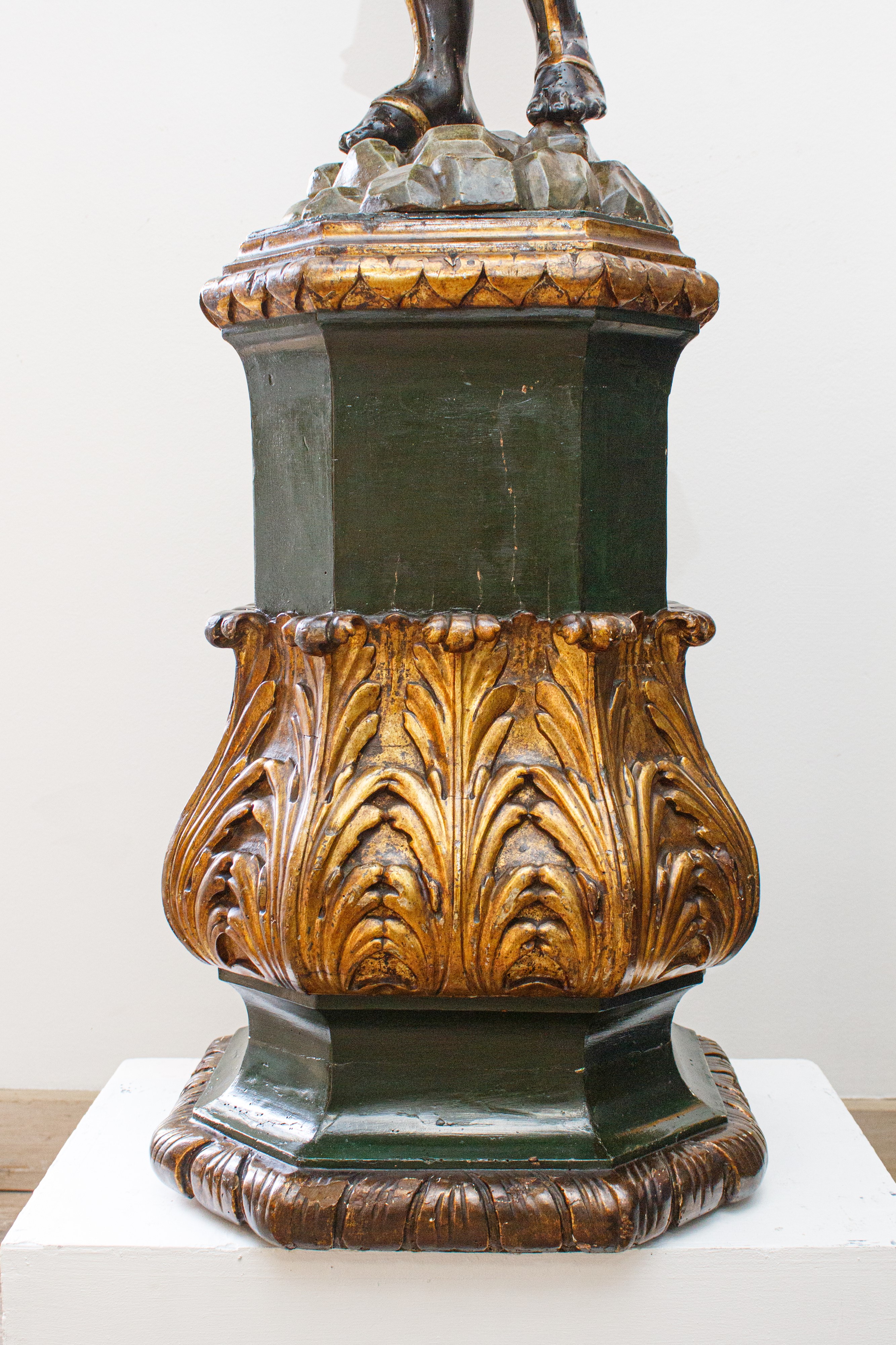 Moretto in Legno Policromo e Dorato. Scuola Veneta, Secolo XVIII