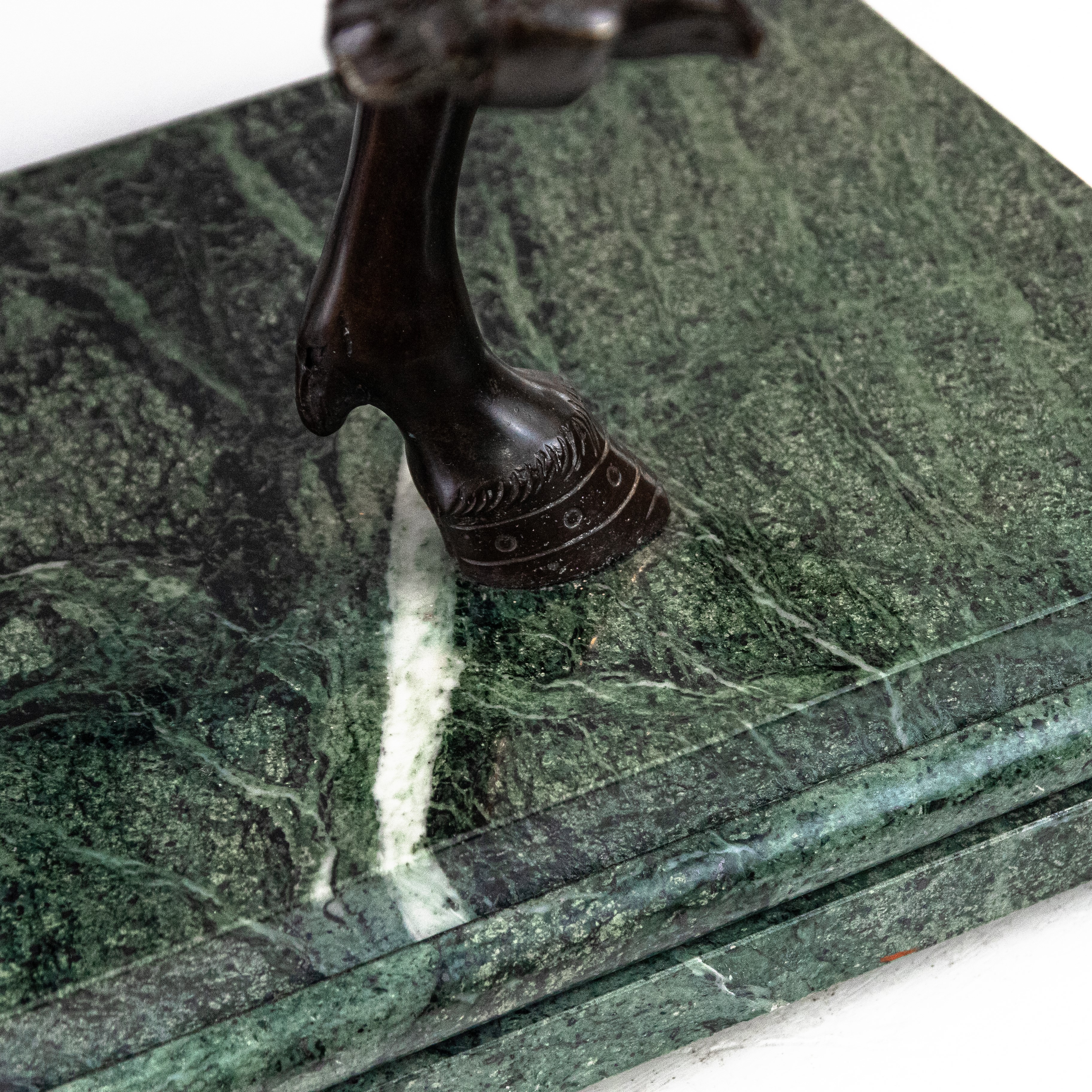 Statua Equestre di Bartolomeo Colleoni in Bronzo con Base in Marmo. Secolo XIX