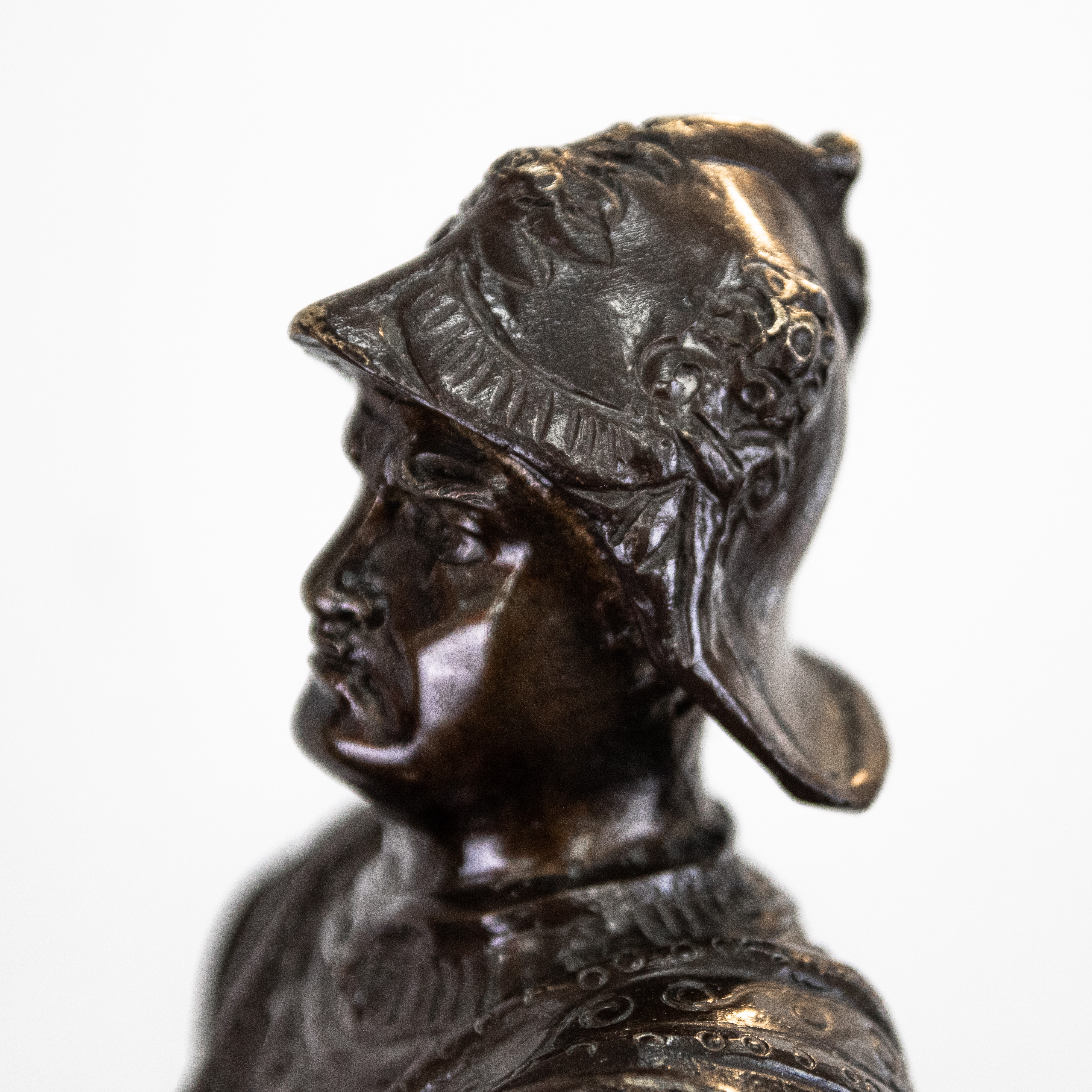 Statua Equestre di Bartolomeo Colleoni in Bronzo con Base in Marmo. Secolo XIX