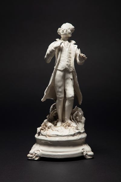 Figura di Gentiluomo in Terraglia Smaltata, Manifattura di Bassano, Fine Secolo XVIII - Inizi XIX