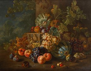 Trionfo di fiori e frutti in un giardino
