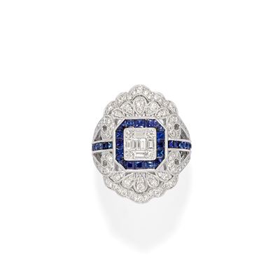 Anello con Diamanti e Zaffiri