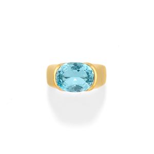 Anello con topazio azzurro