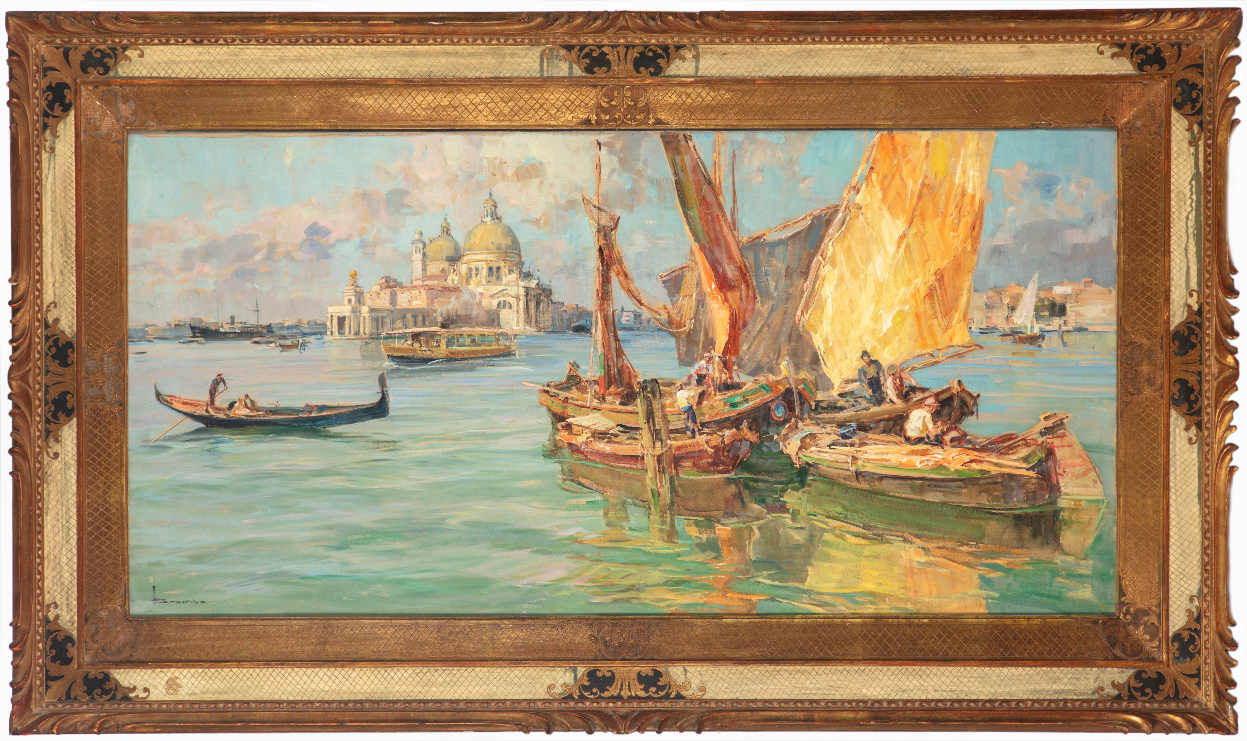 Angelo Brombo - Venezia, Bacino di San Marco e Punta della Dogana