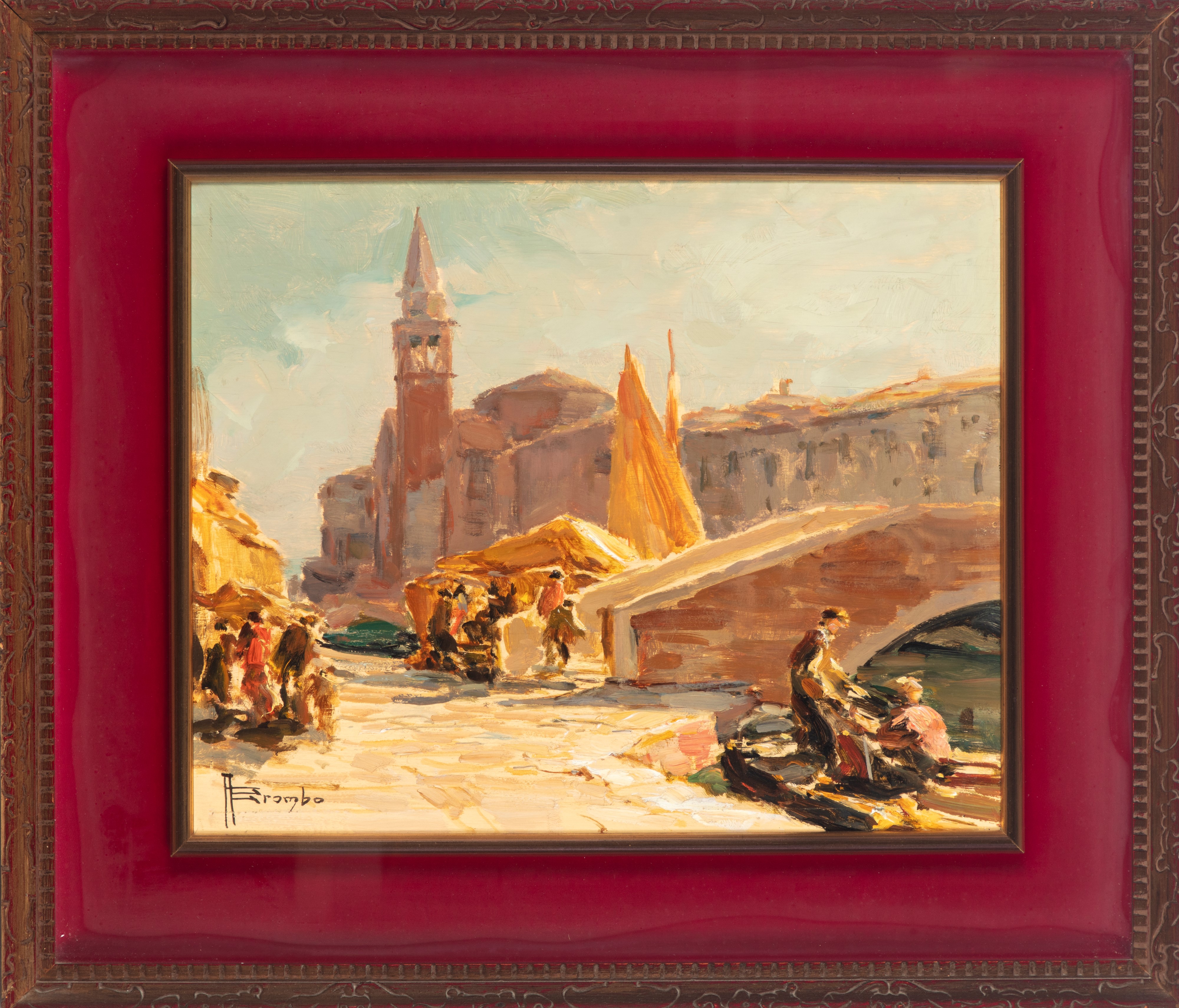 Angelo Brombo - Chioggia, Riva Vena e Ponte della Pescheria