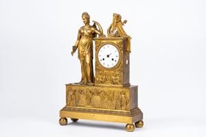 Gilded bronze pendulum clock, France, first half of the 19th century