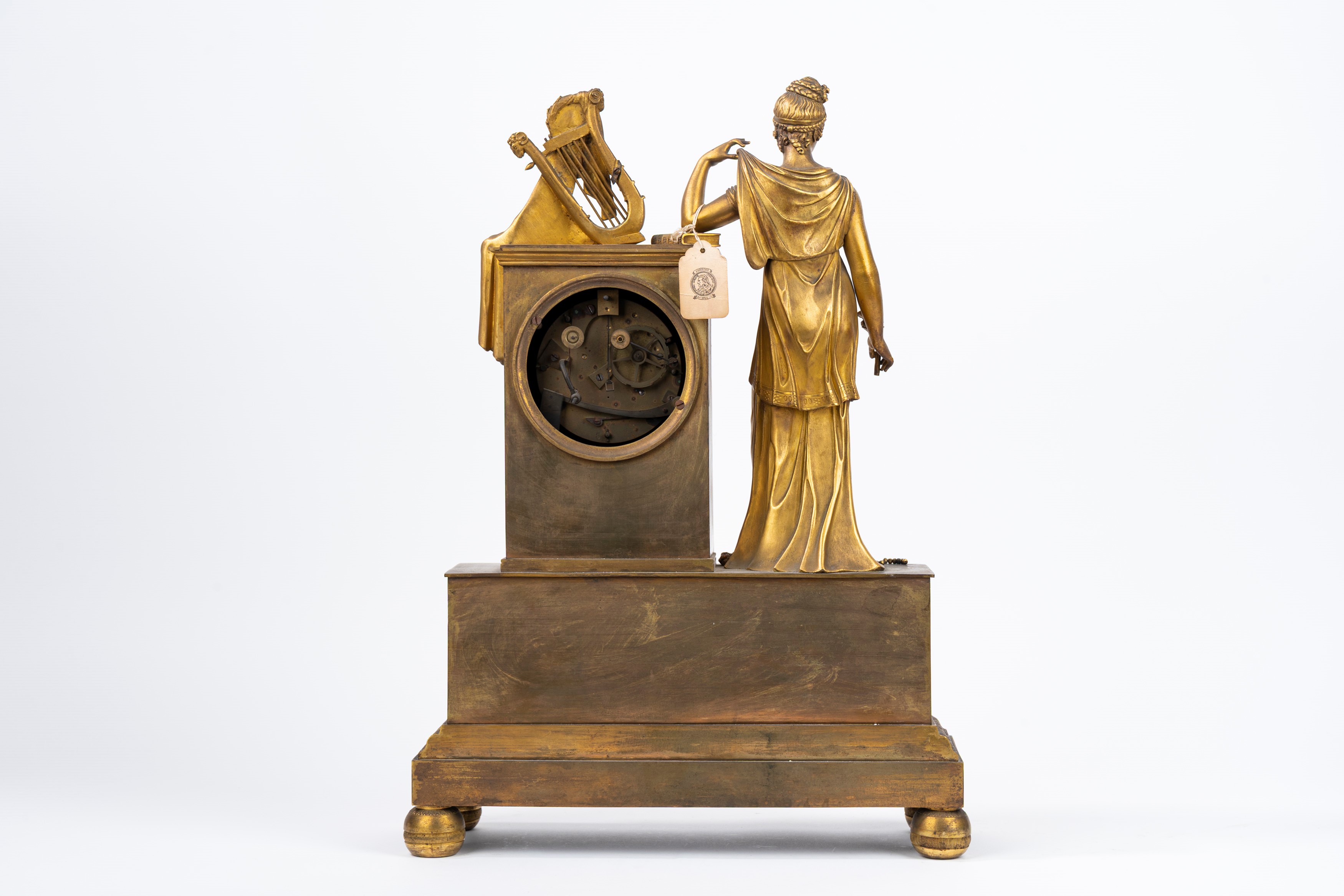 Pendola da Appoggio in Bronzo Dorato, Francia Prima Metà Secolo XIX