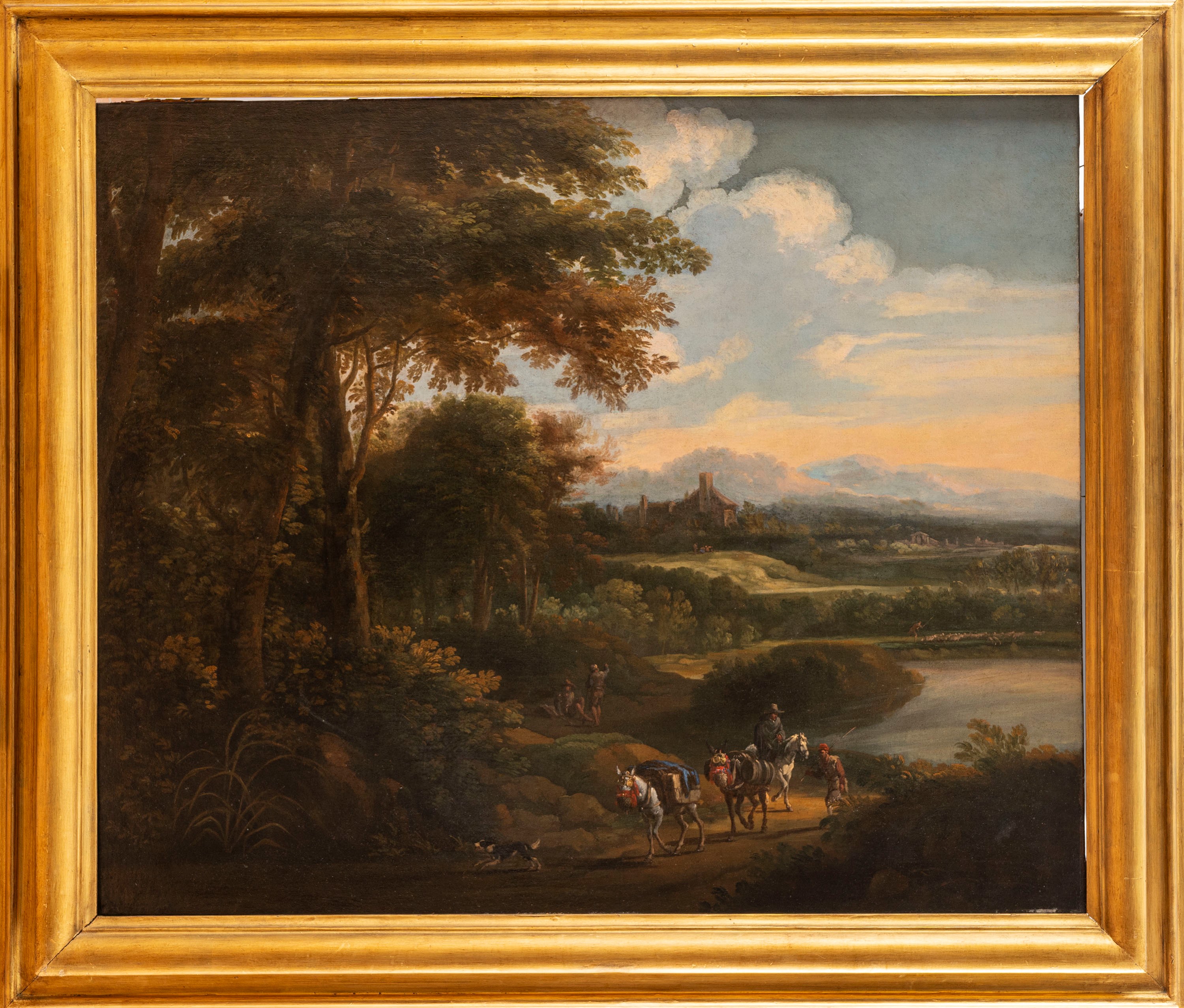 Paesaggio con viandanti in primo piano