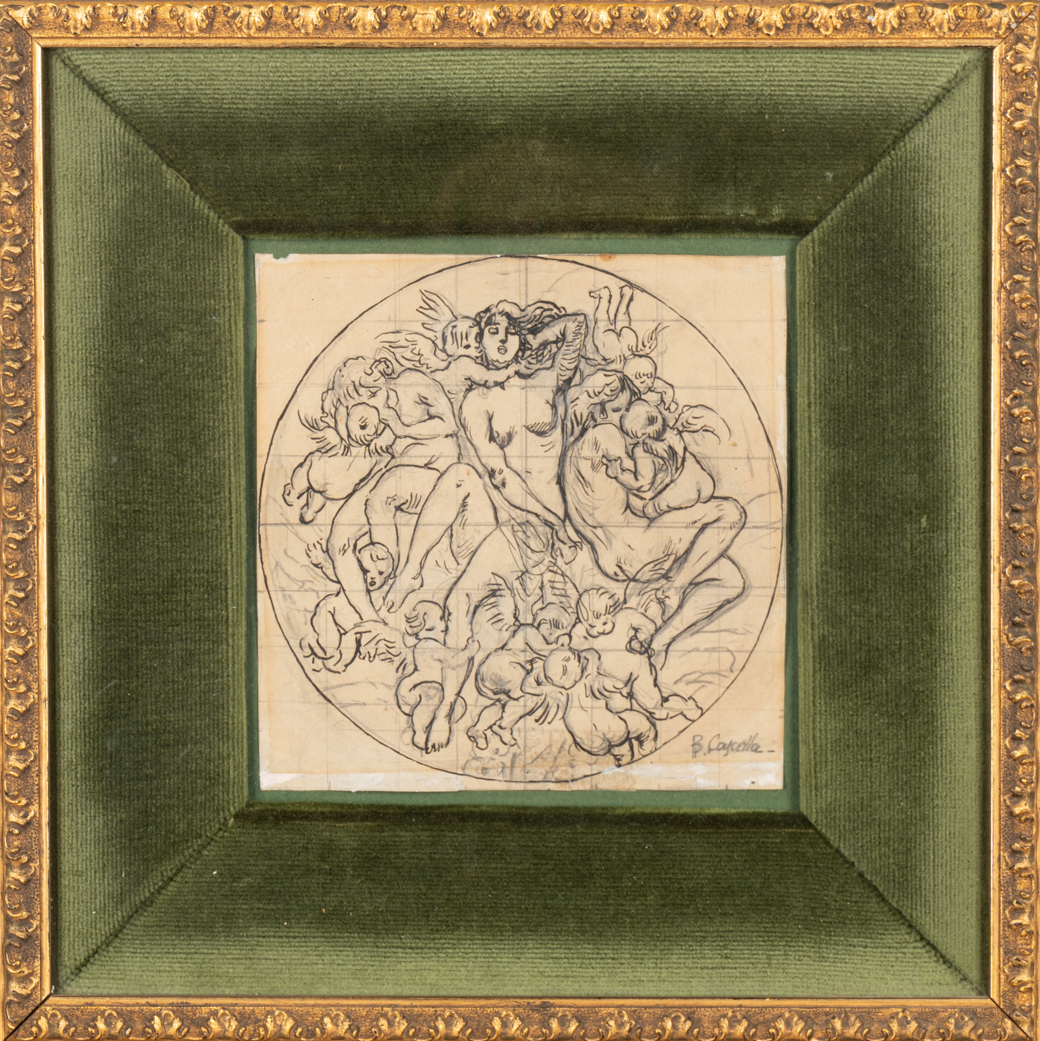 Studio per maiolica con ninfe e putti