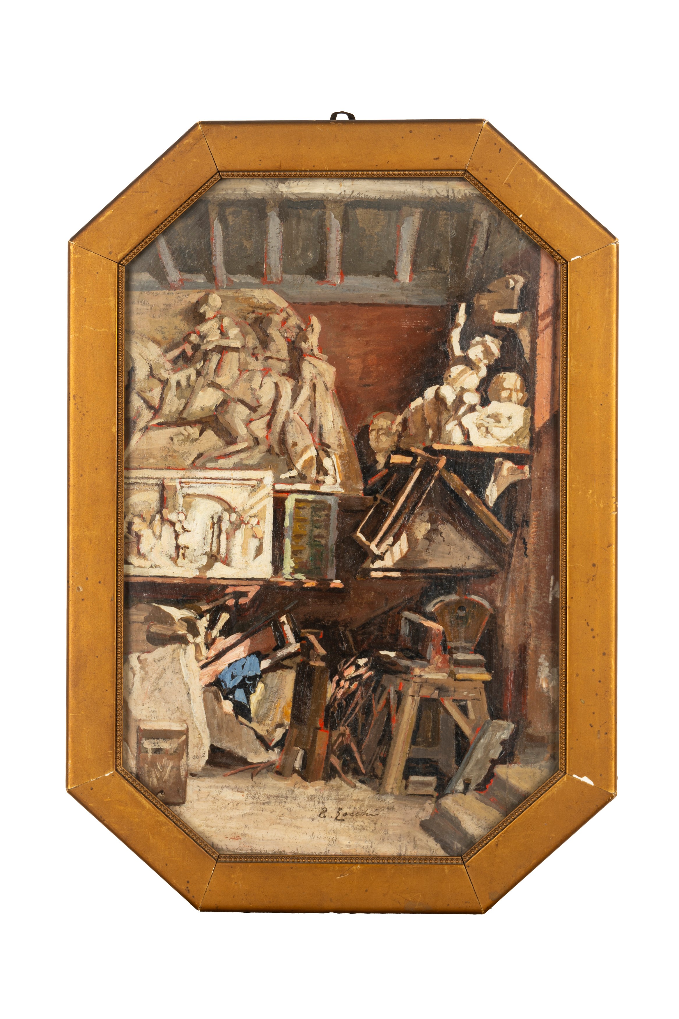 Lo studio dello scultore a Via Poliziano, Roma