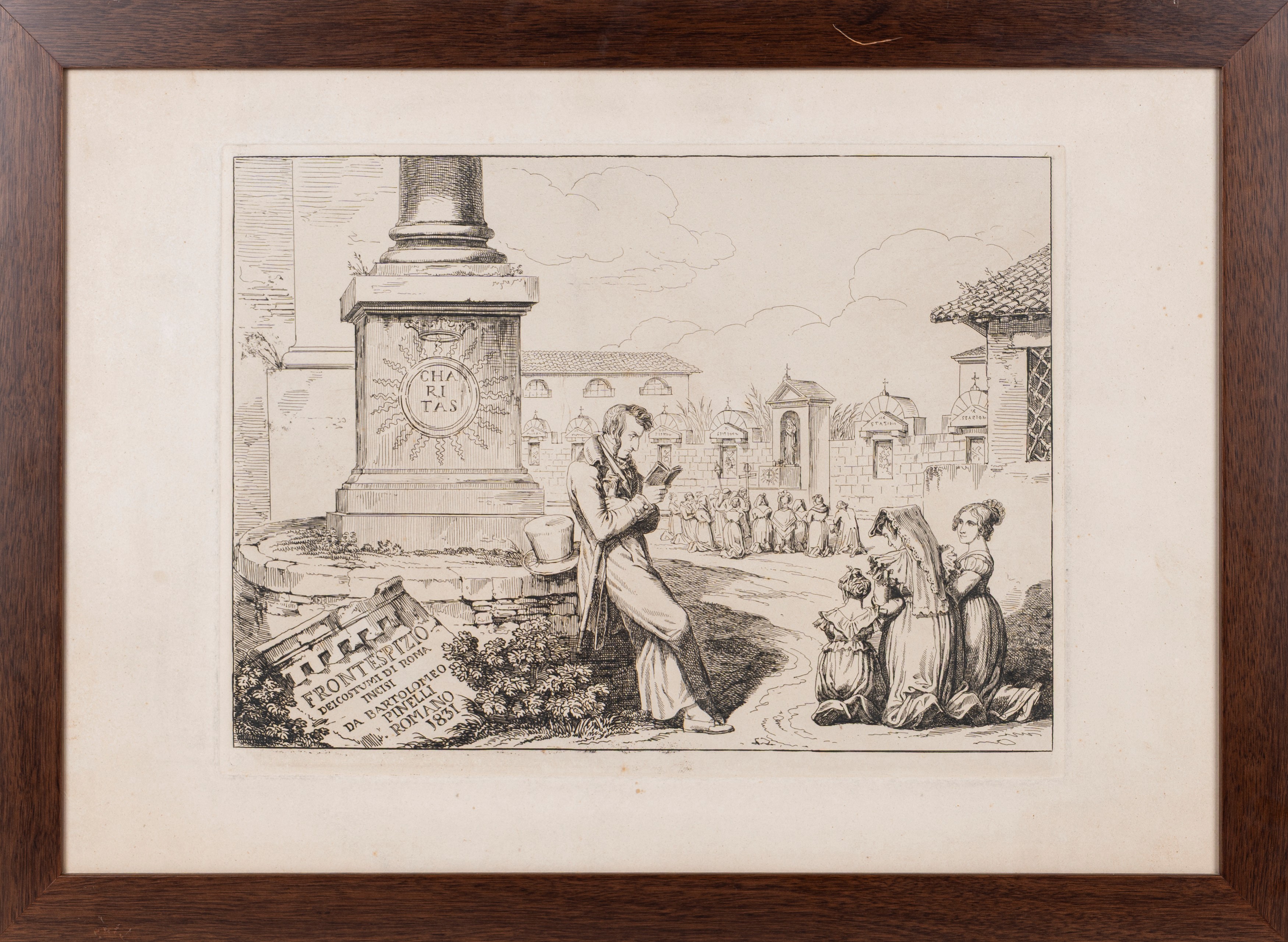 Lotto Composto da 12 Stampe di Bartolomeo Pinelli da "i Costumi di Roma"