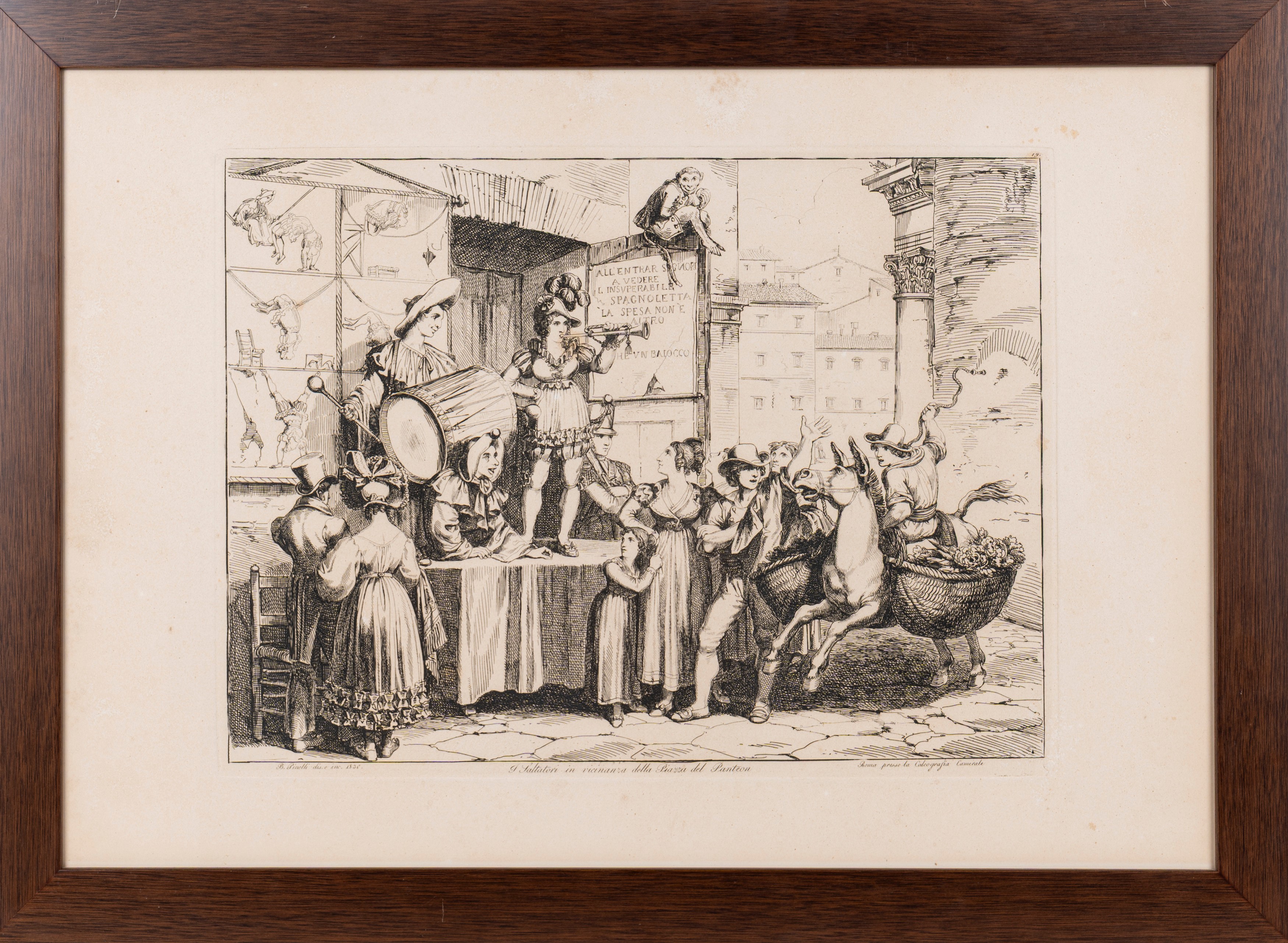 Lotto Composto da 12 Stampe di Bartolomeo Pinelli da "i Costumi di Roma"