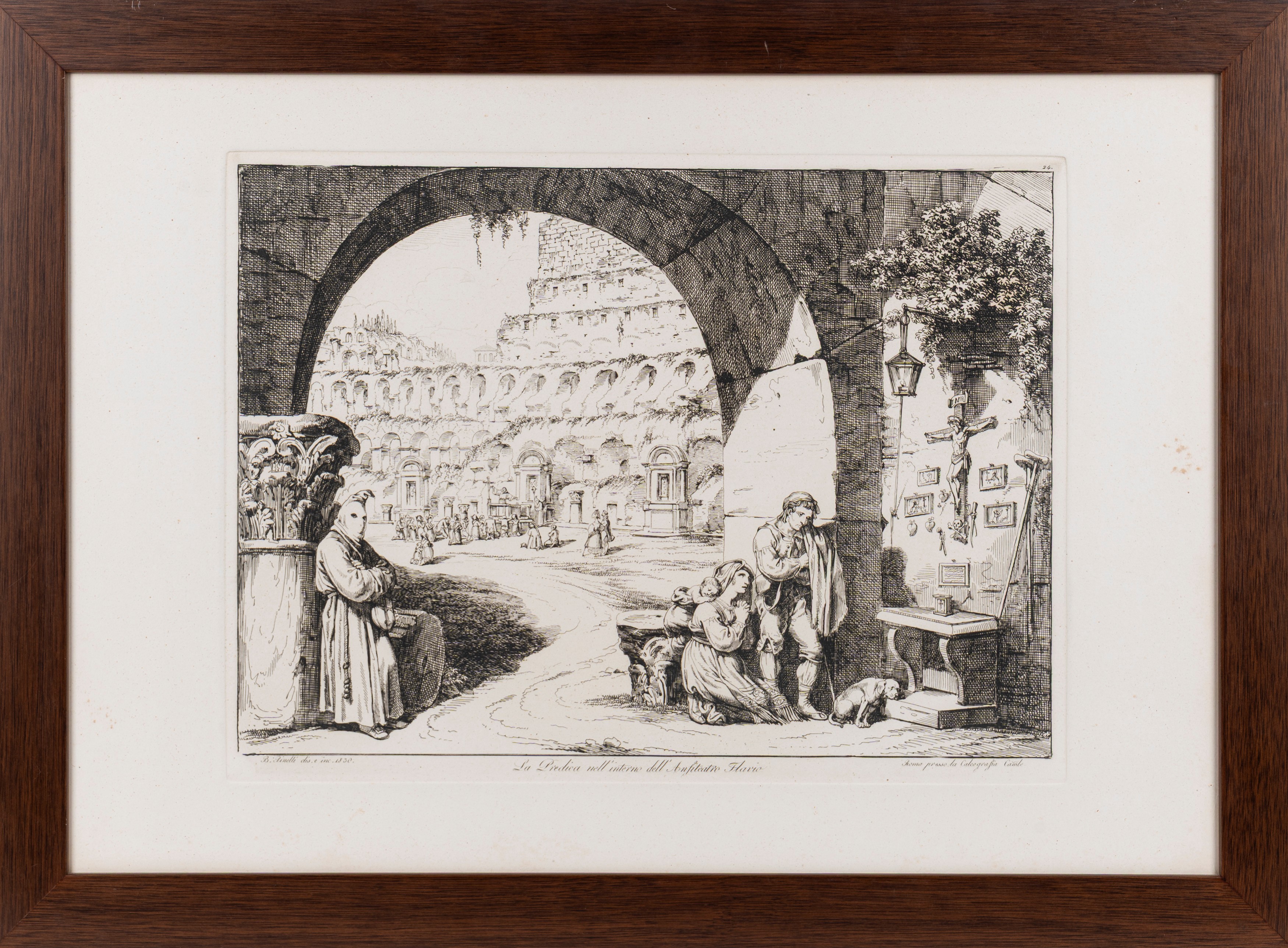 Lotto Composto da 12 Stampe di Bartolomeo Pinelli da "i Costumi di Roma"