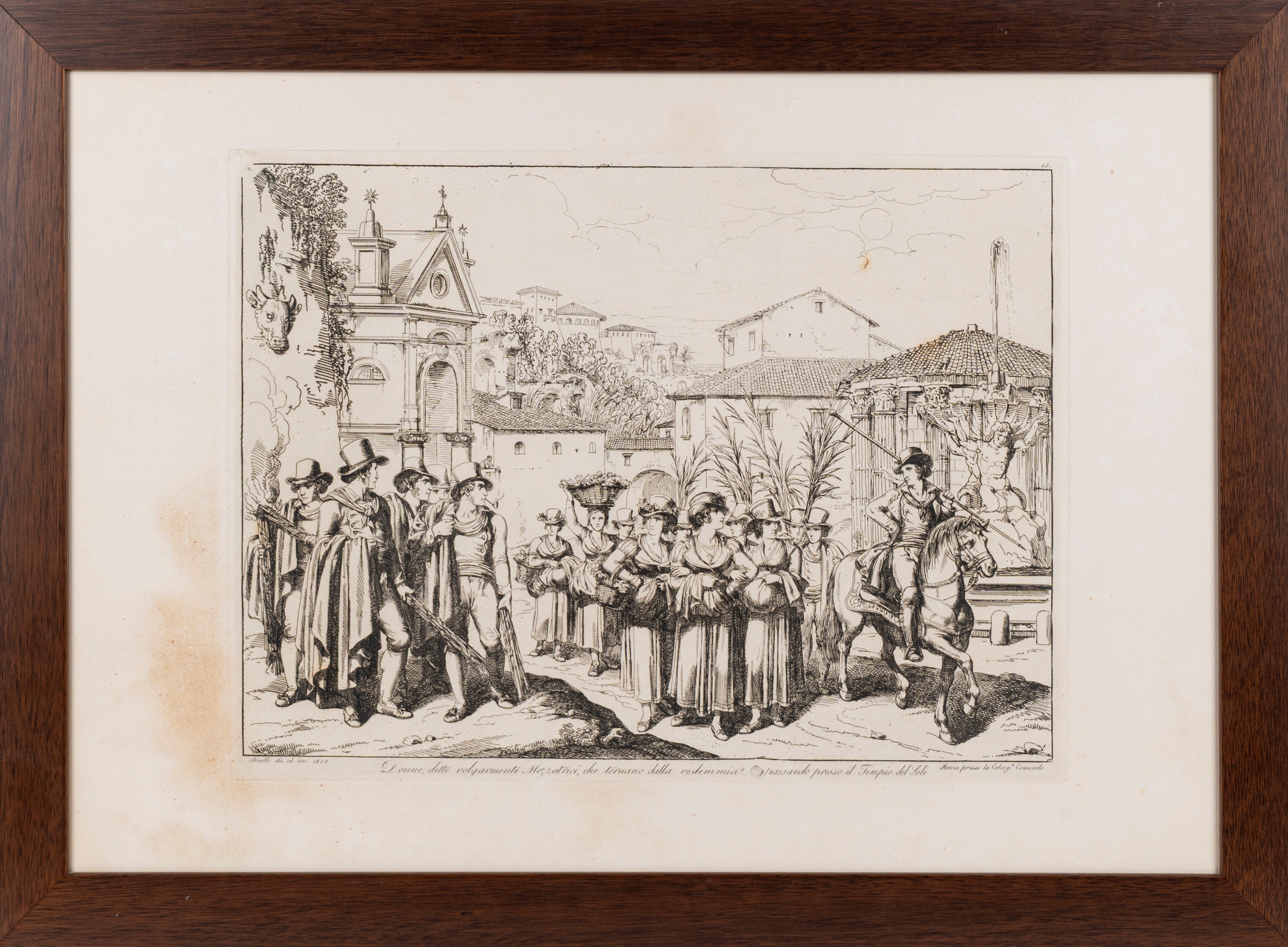 Lotto Composto da 12 Stampe di Bartolomeo Pinelli da "i Costumi di Roma"
