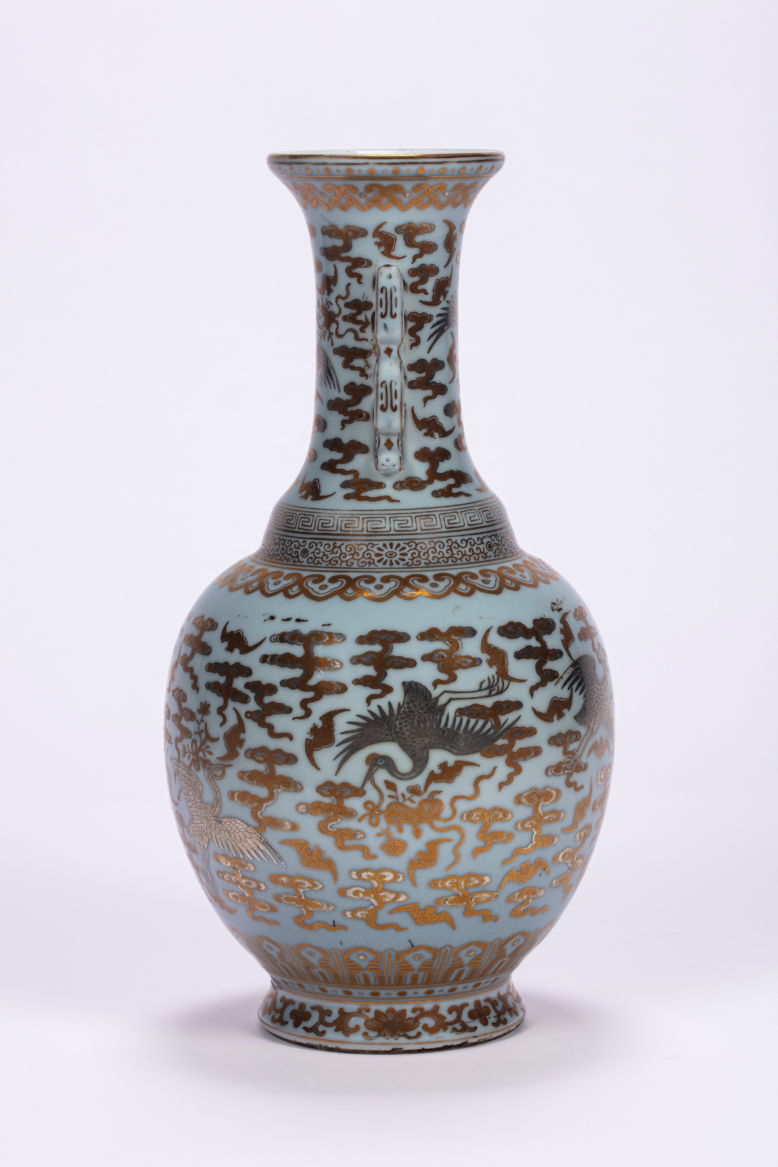 Vaso Biansato in Porcellana, Recante Marchio Jiaqing