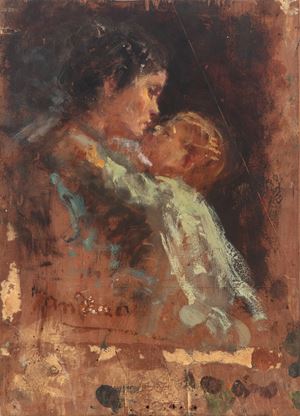 Romolina Piazzetti con il figlio Giuseppe Lancini