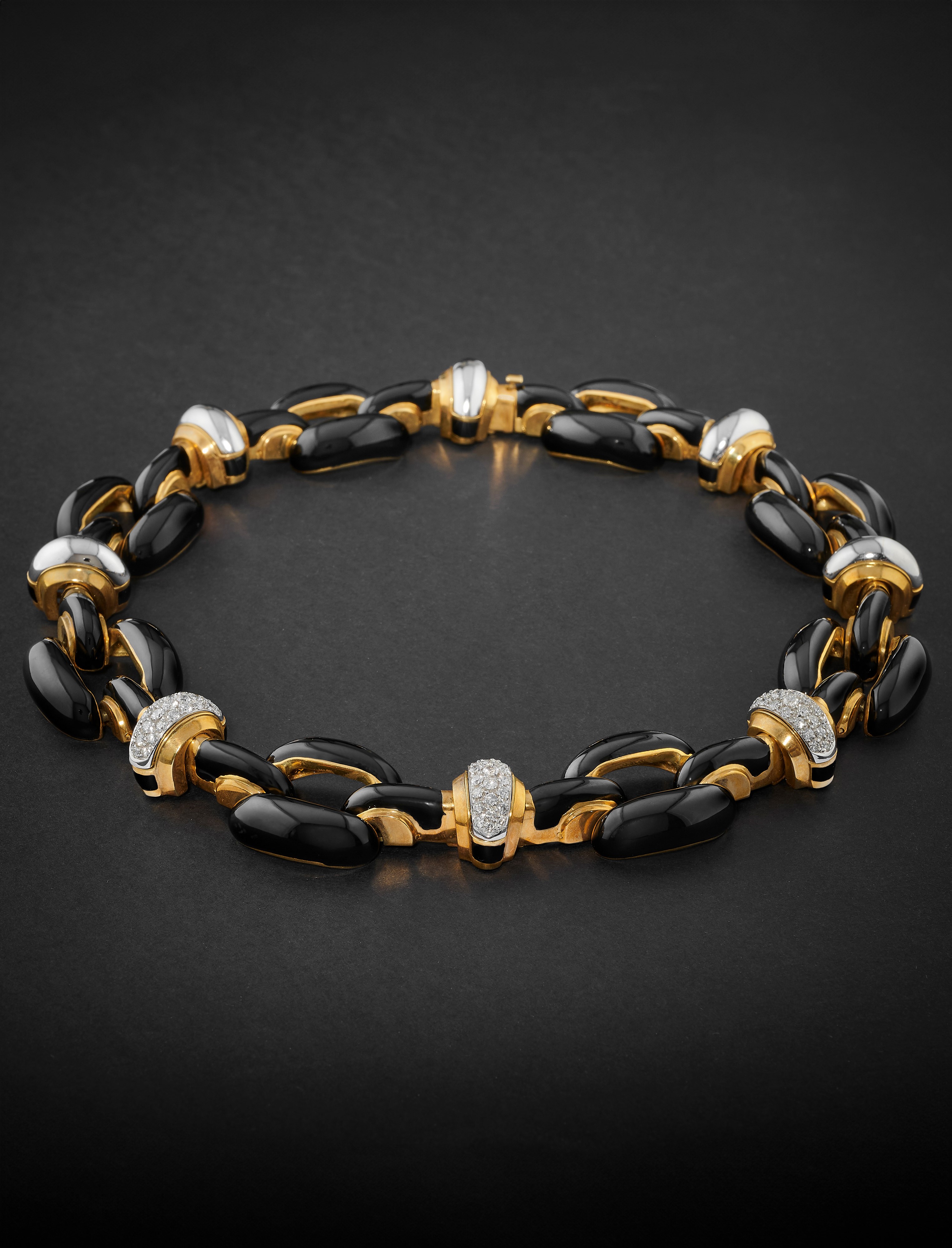 David Webb - Parure con Diamanti e Smalto