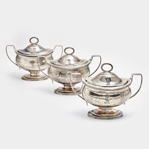 Tre salsiere, Giorgio III in argento