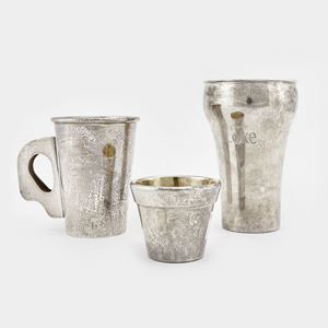Tre bicchieri in sterling