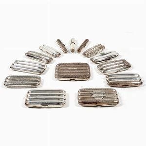 Fourty-one silver sigar cases, 19th and 20th Century