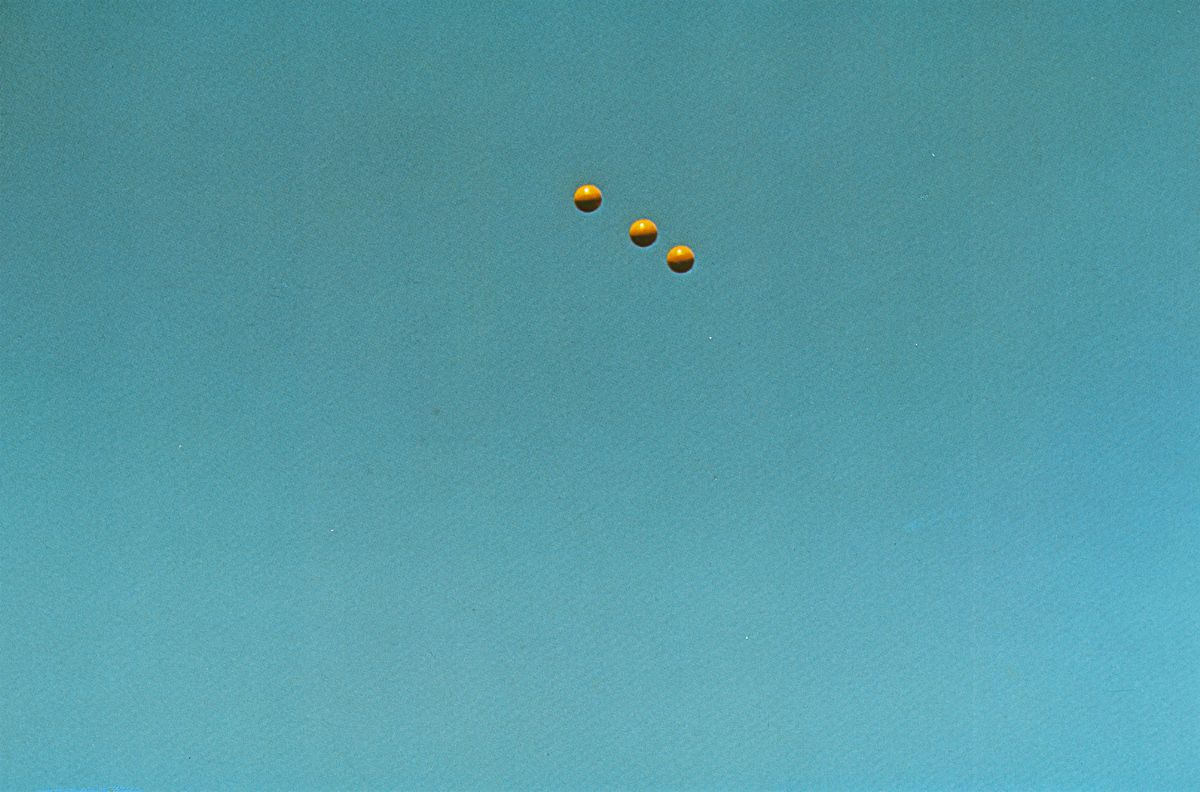 John Baldessari - Throwing Three Balls in the Air to get a Straight Line (best of 36 attempts), 1...