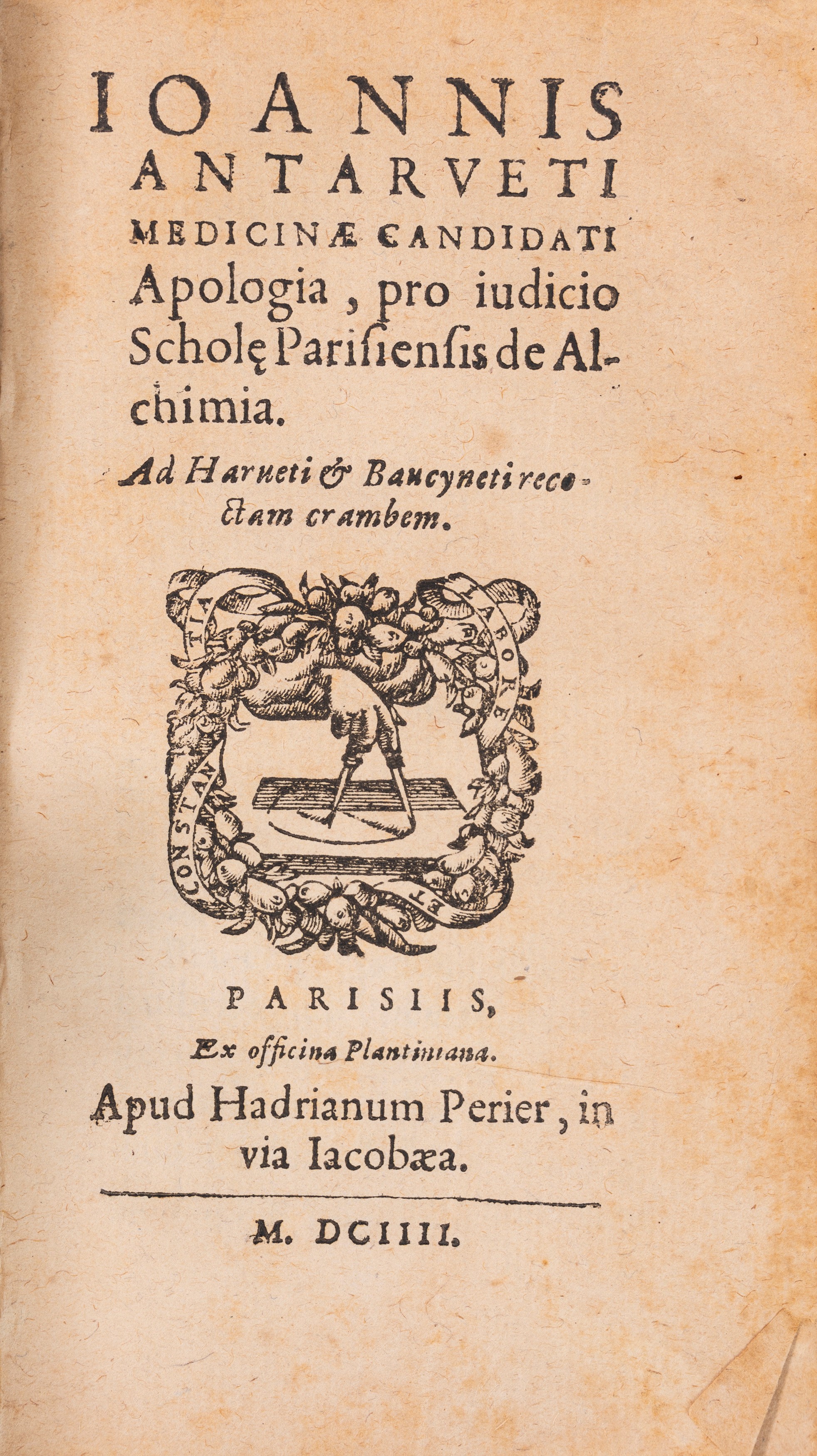 Riolan, Jean - Comparatio veteris medicinae cum nova, Hipocraticae cum ...