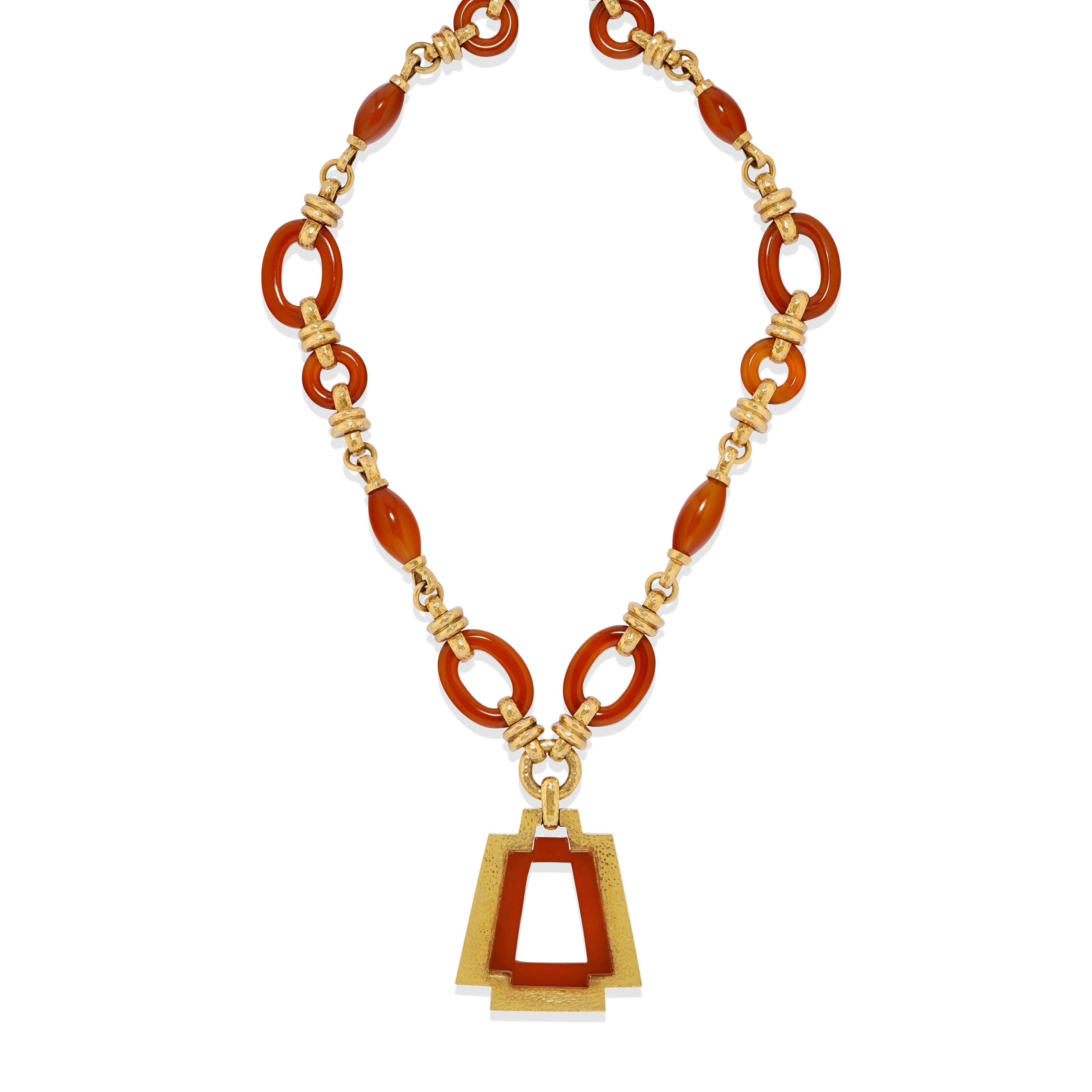 Importante collana con corniola