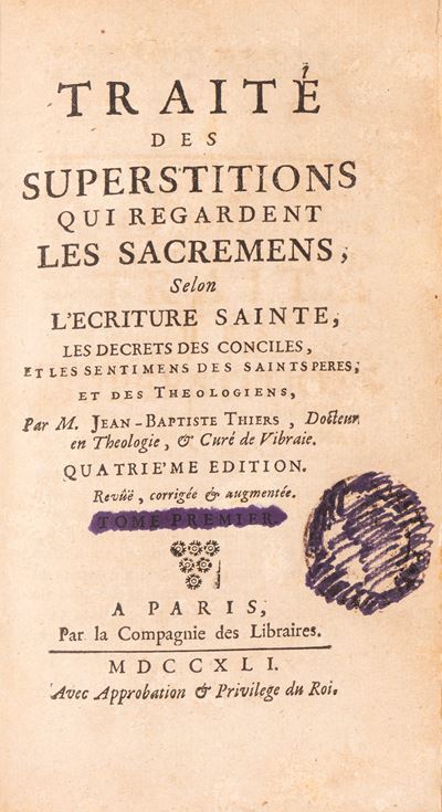 Traité des superstitions concernant les sacrements