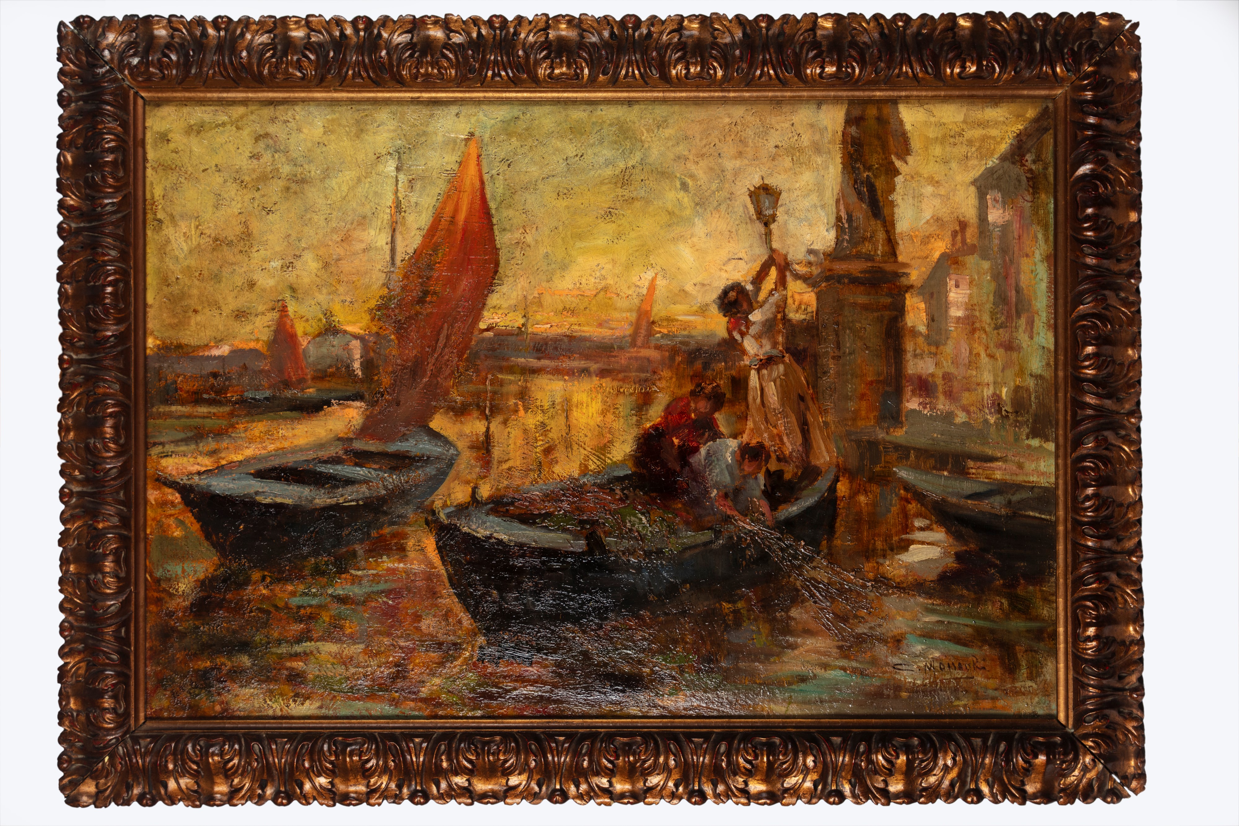 Anacleto Moiraghi - Venezia, Tramonto in Laguna